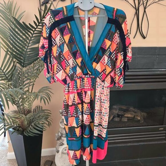 NWT Anthropologie Maeve sz 12 geo printed dress - Picture 2 of 5